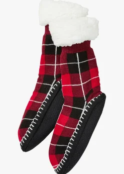 Femme bonprix Mules, Tongs & Sandales|Chaussettes|Chaussettes d’intérieur avec semelle antiglisse cousue et doublure moumoute