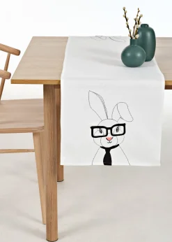 bonprix Chemin de table avec broderie de lapins| Arts De La Table|Linge De Table