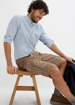 Homme bonprix Chemises|Chemise bavaroise avec manches retroussables