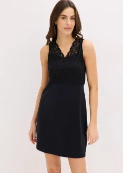 bonprix Chemise de nuit avec empiècement dentelle|Femme Lingerie Nuit