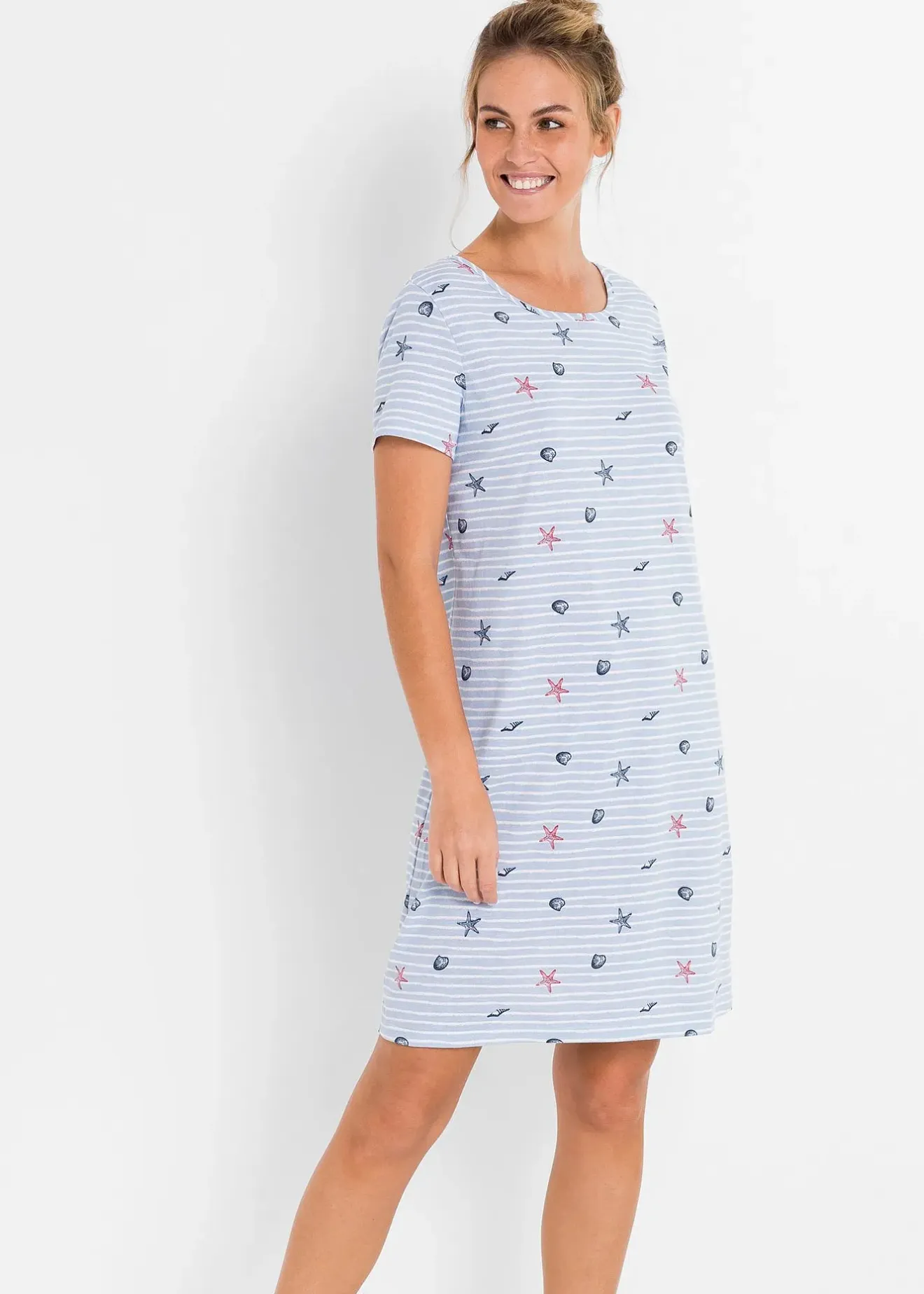 Femme bonprix Lingerie Nuit|Chemise de nuit courte 100% coton