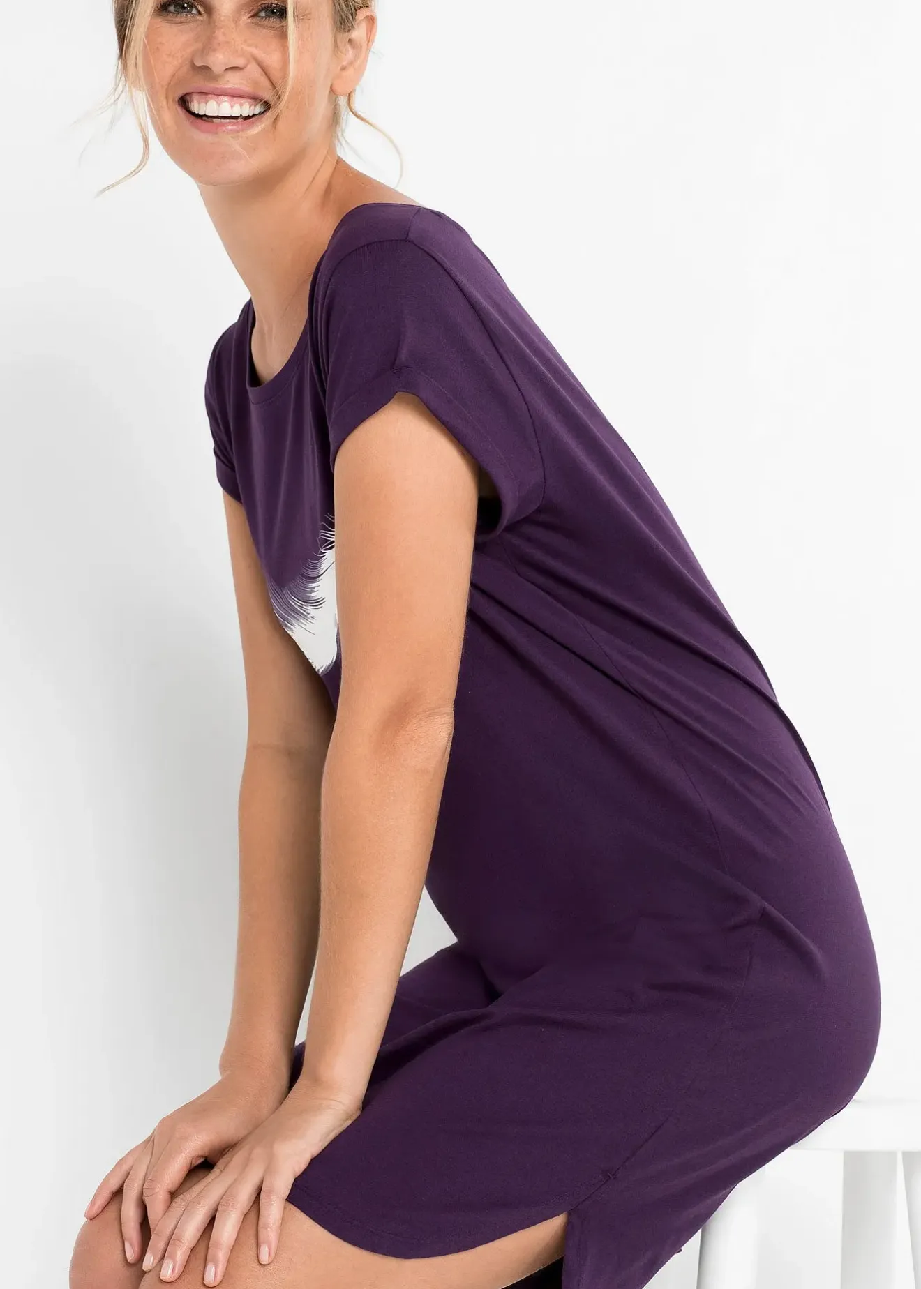 Femme bonprix Lingerie Nuit|Chemise de nuit courte 100% coton