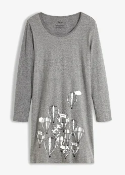 bonprix Chemise de nuit courte à manches longues|Femme Lingerie Nuit