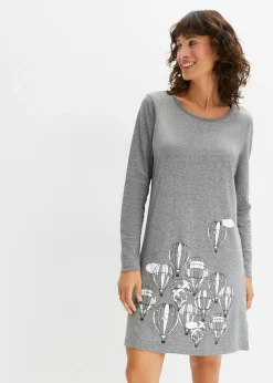 bonprix Chemise de nuit courte à manches longues|Femme Lingerie Nuit