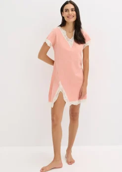 Femme bonprix Lingerie Nuit|Chemise de nuit courte avec dentelle