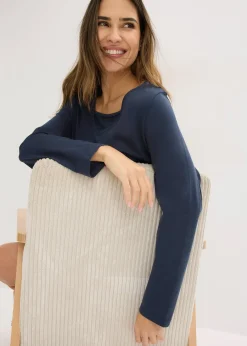 bonprix Chemise de nuit en coton doux|Femme Lingerie Nuit