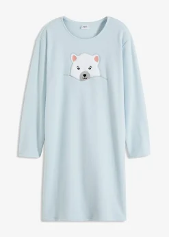 Femme bonprix Homewear|Lingerie Nuit|Chemise de nuit en polaire avec application