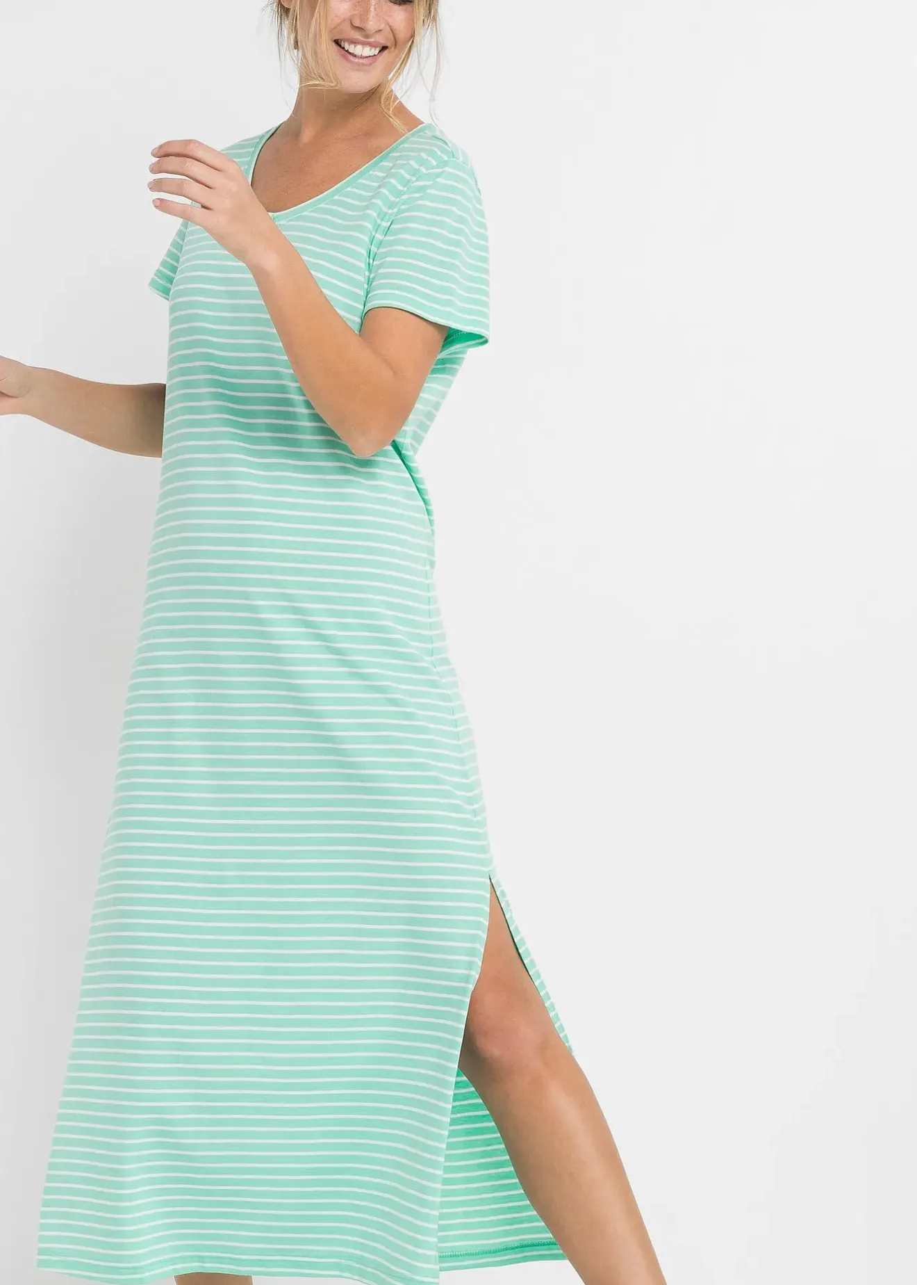 Femme bonprix Basiques|Lingerie Nuit|Chemise de nuit longue 100% coton