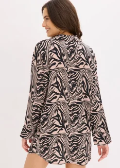 bonprix Chemise de nuit tissée en satin|Femme Lingerie Nuit