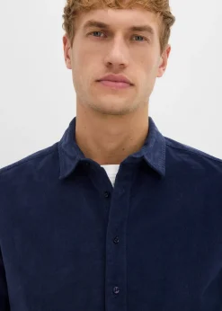 Homme bonprix Chemises|Chemise douce en velours de coton côtelé extensible