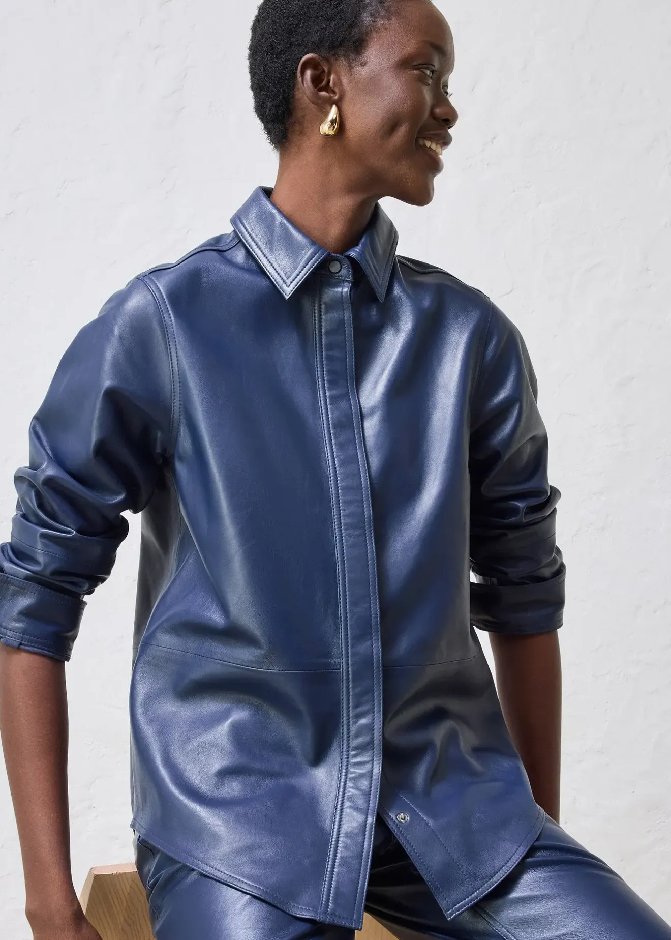 bonprix Chemise en cuir d’agneau nappa|Femme Chemisiers