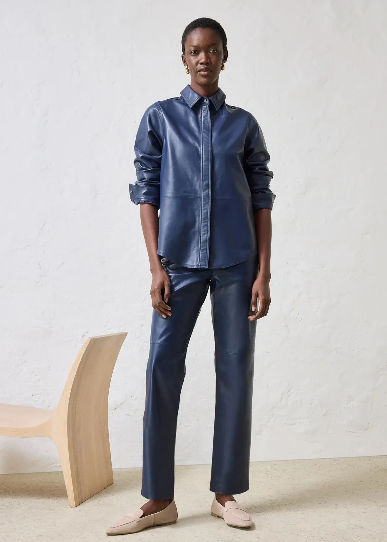 bonprix Chemise en cuir d’agneau nappa|Femme Chemisiers