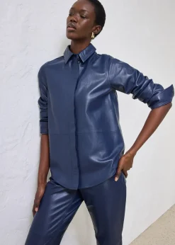 bonprix Chemise en cuir d’agneau nappa|Femme Chemisiers