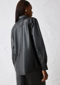 Femme bonprix Premium|Chemisiers|Chemise en cuir d’agneau nappa