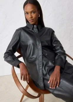 Femme bonprix Premium|Chemisiers|Chemise en cuir d’agneau nappa