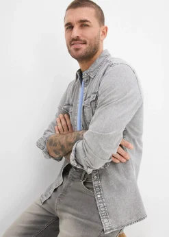 Homme bonprix Chemises|Chemise en jean 100% coton