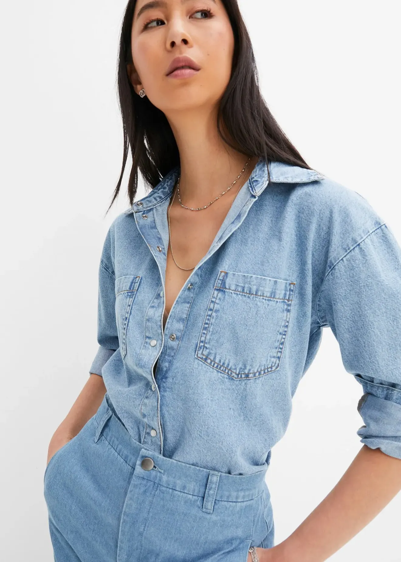 bonprix Chemise en jean oversize|Femme Chemisiers