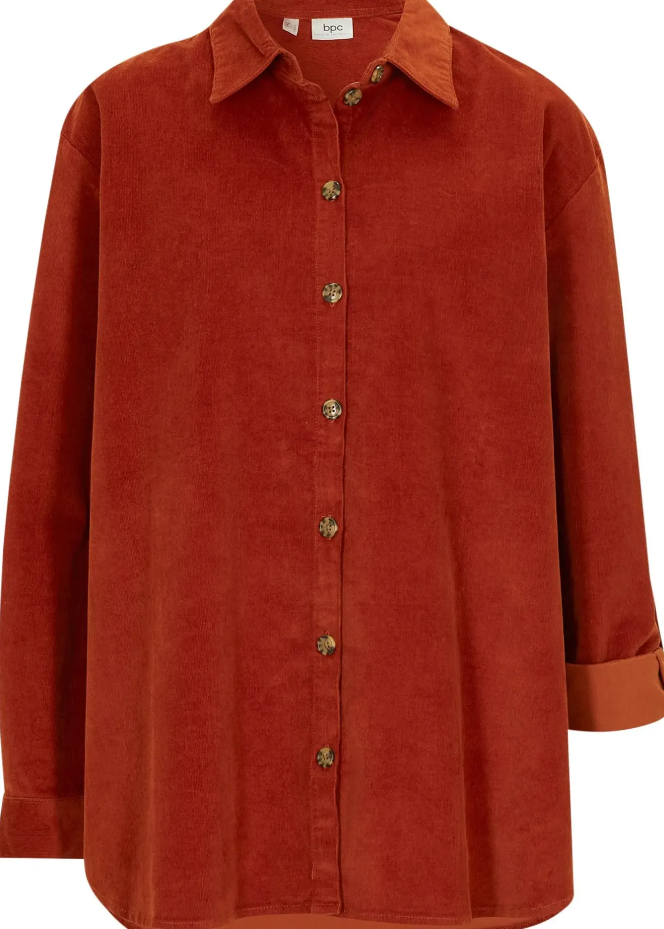 Femme bonprix Chemisiers|Chemise en velours côtelé avec fentes sur le côté