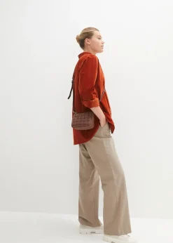 Femme bonprix Chemisiers|Chemise en velours côtelé avec fentes sur le côté