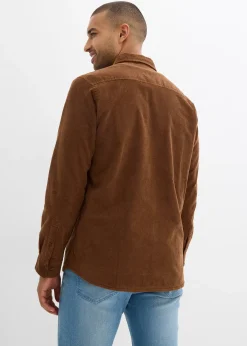 Homme bonprix Vêtements Thermiques|Chemises|Chemise en velours côtelé extensible avec doublure polaire