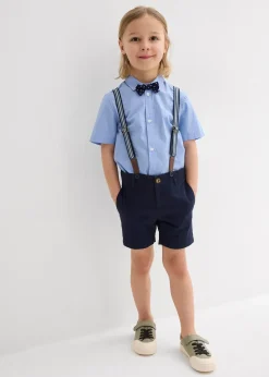 Enfant bonprix Vêtements Enfant|Garçons 2-8 Ans·Costumes & Chemises|Chemise manche courtes, bermuda chino, bretelles et nœud papillon (ens. 4 pces)