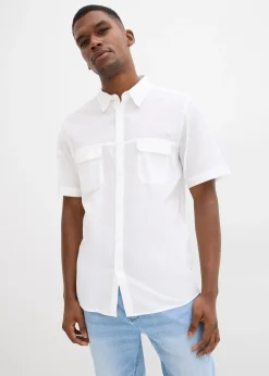Homme bonprix Chemises|Chemise manches courtes 100% coton