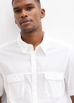 Homme bonprix Chemises|Chemise manches courtes 100% coton