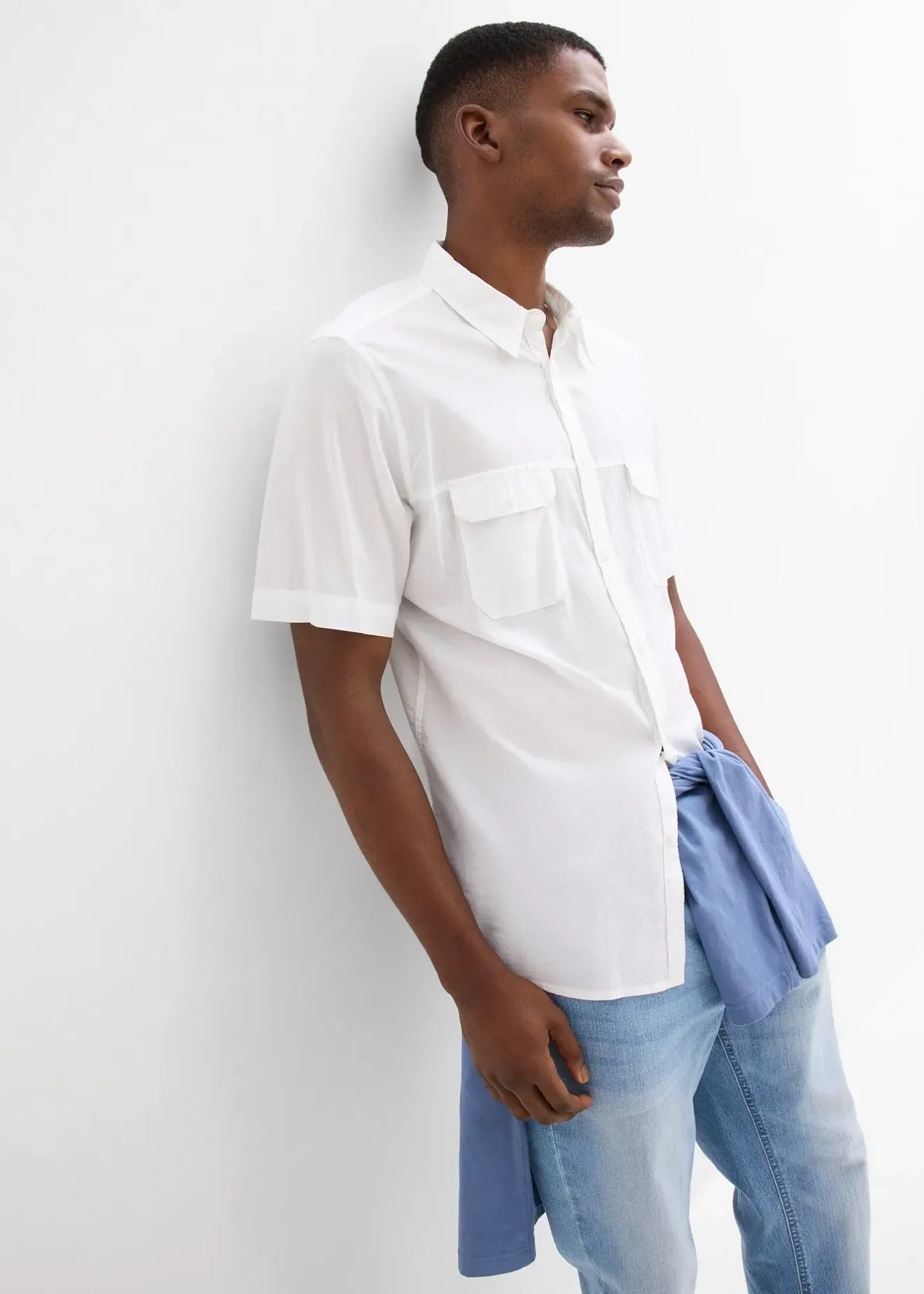 Homme bonprix Chemises|Chemise manches courtes 100% coton