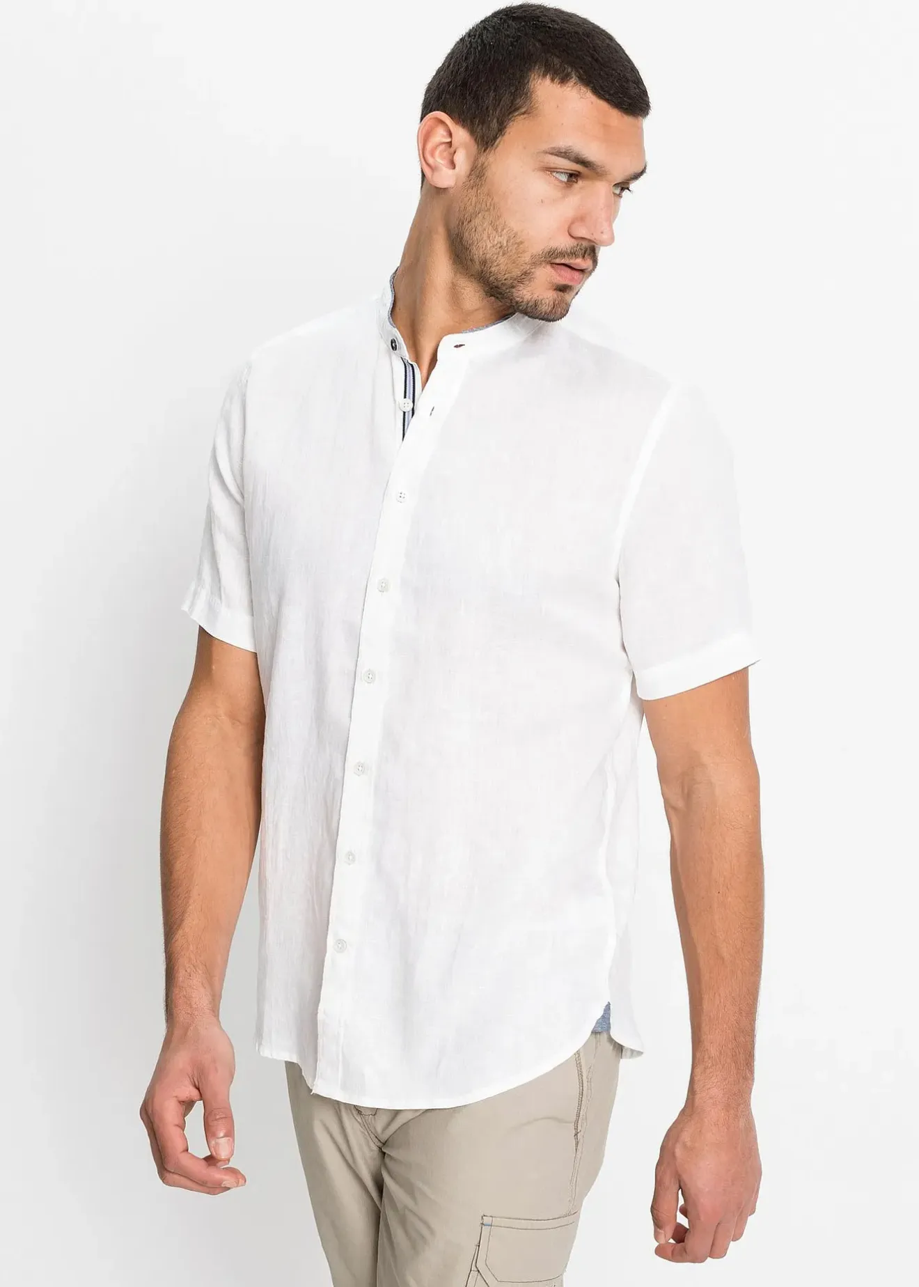 Homme bonprix Chemises|Chemise manches courtes 100% lin
