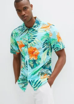 Homme bonprix Chemises|Chemise manches courtes 100% coton