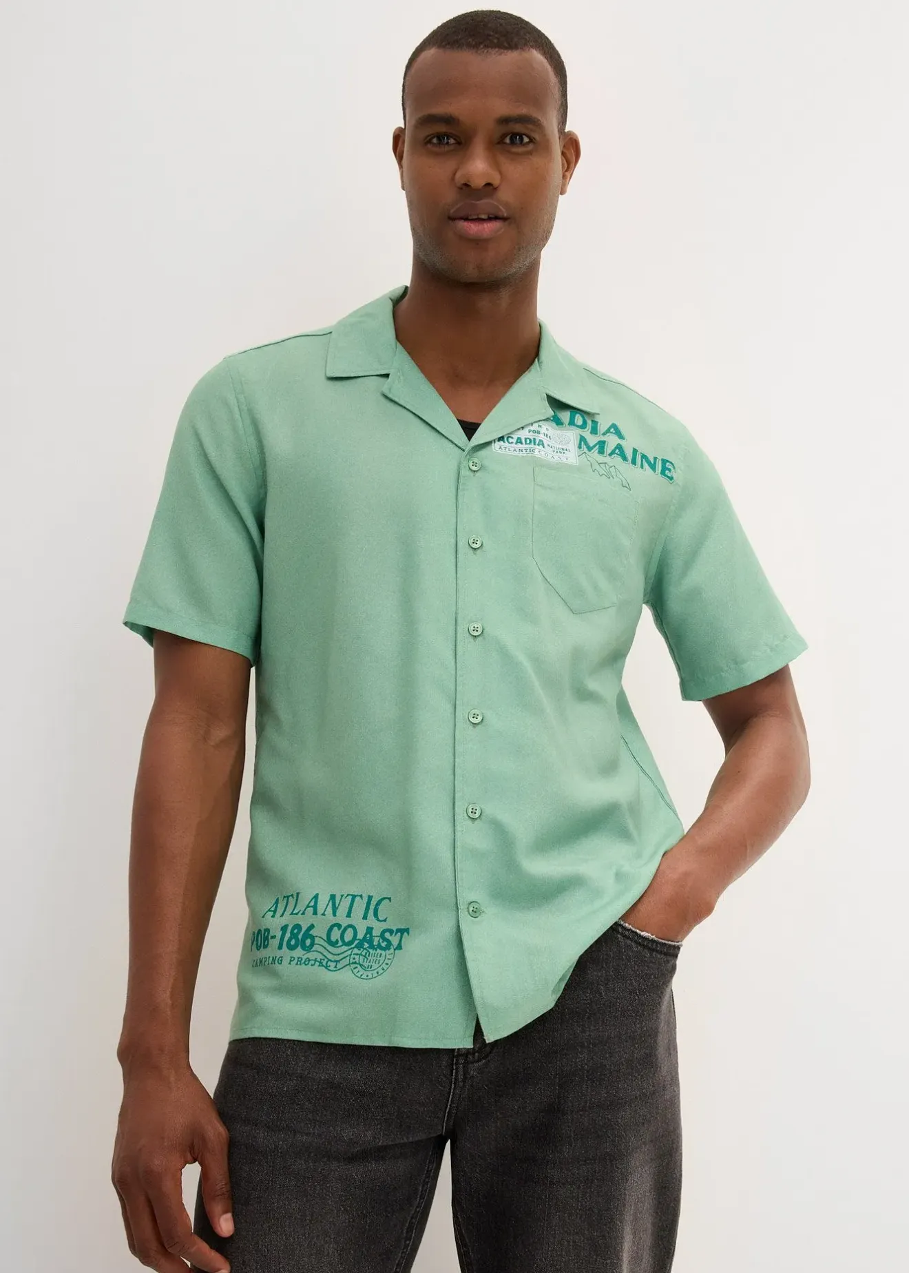 Homme bonprix Chemises|Chemise manches courtes 100% coton