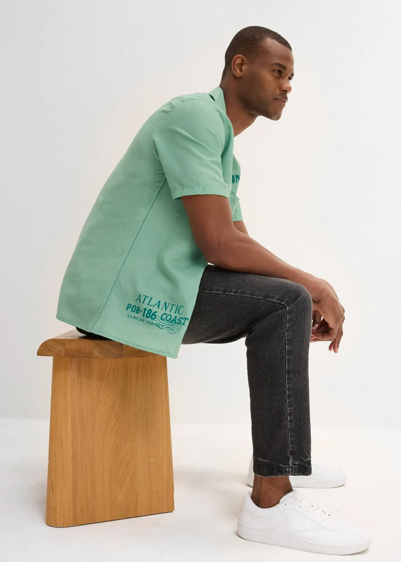 Homme bonprix Chemises|Chemise manches courtes 100% coton