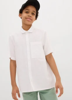 bonprix Chemise manches courtes en lin mélangé léger|Enfant Garçons 9-16 Ans·Costumes & Chemises
