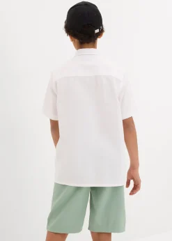 bonprix Chemise manches courtes en lin mélangé léger|Enfant Garçons 9-16 Ans·Costumes & Chemises