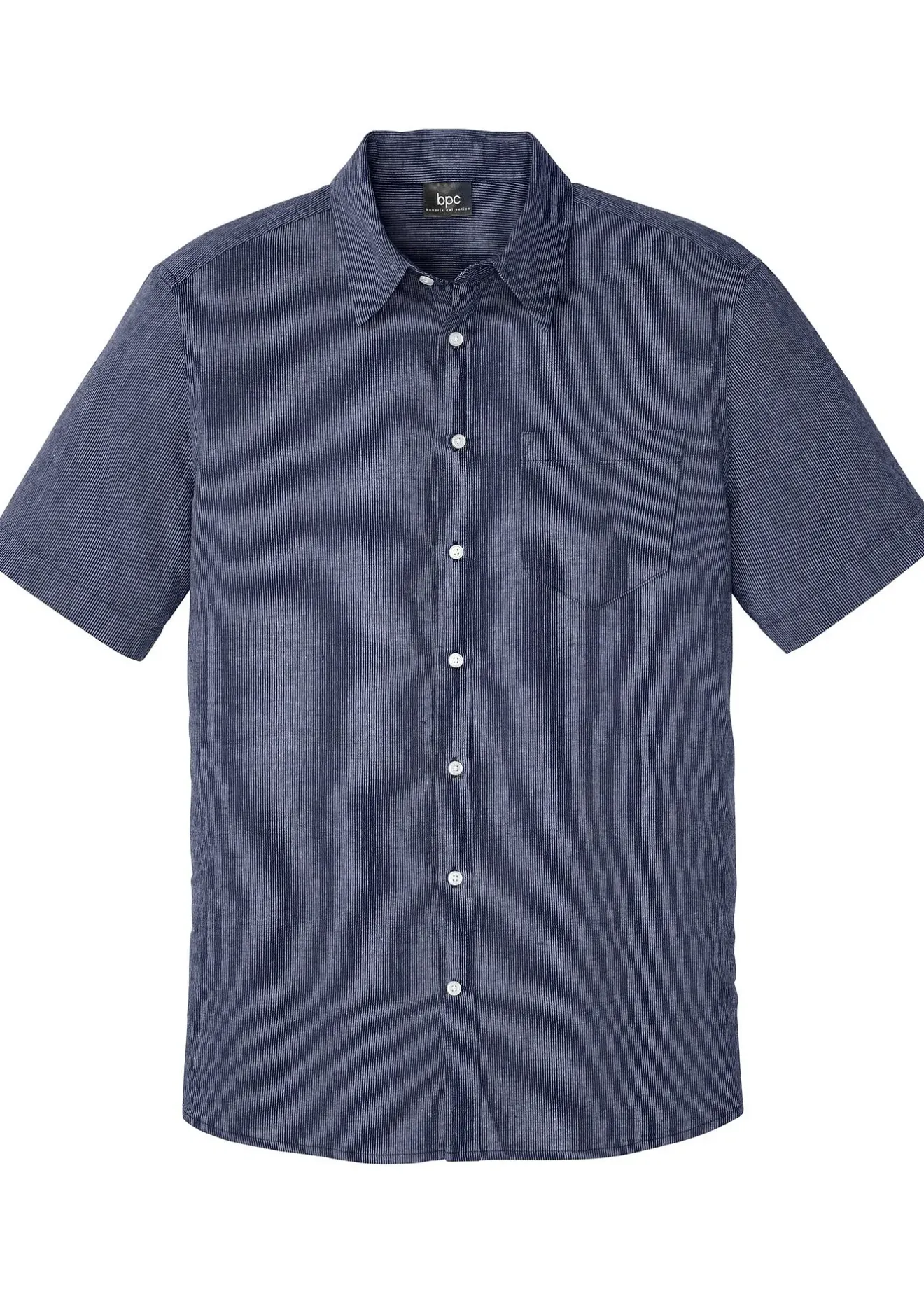 Homme bonprix Chemises|Chemise manches courtes en lin mélangé