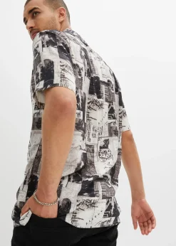 Homme bonprix Chemises|Chemise manches courtes en viscose