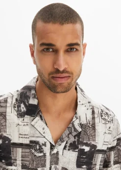 Homme bonprix Chemises|Chemise manches courtes en viscose