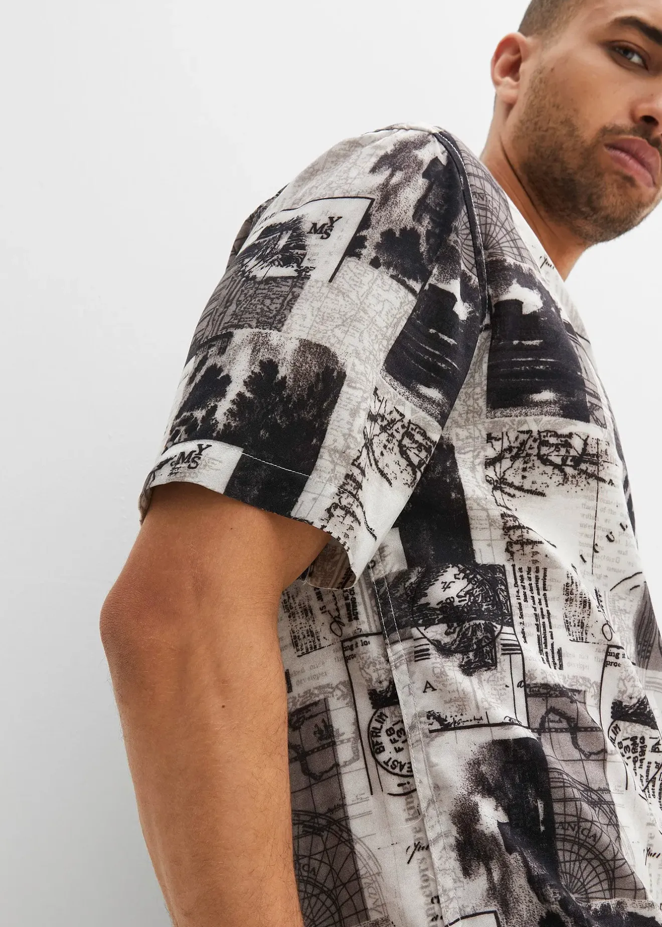 Homme bonprix Chemises|Chemise manches courtes en viscose