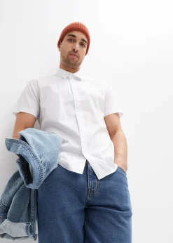 Homme bonprix Chemises|Chemise manches courtes extensible, slim