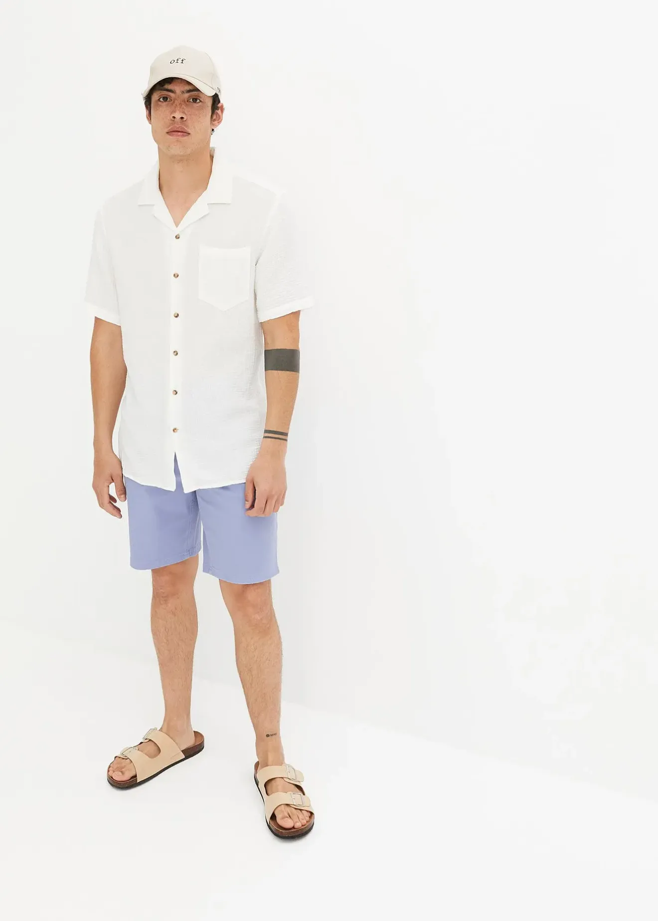 bonprix Chemise manches courtes en gaze 100% coton|Homme Chemises