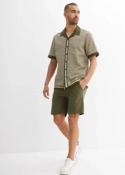 Homme bonprix Chemises|Chemise manches courtes en lin majoritaire