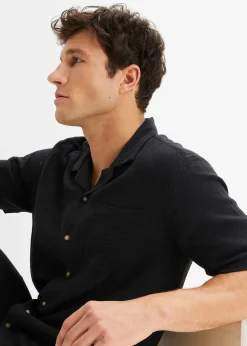 Homme bonprix Chemises|Chemise manches courtes en gaze 100% coton