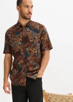 Homme bonprix Chemises|Chemise manches courtes en viscose