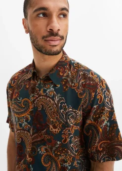 Homme bonprix Chemises|Chemise manches courtes en viscose