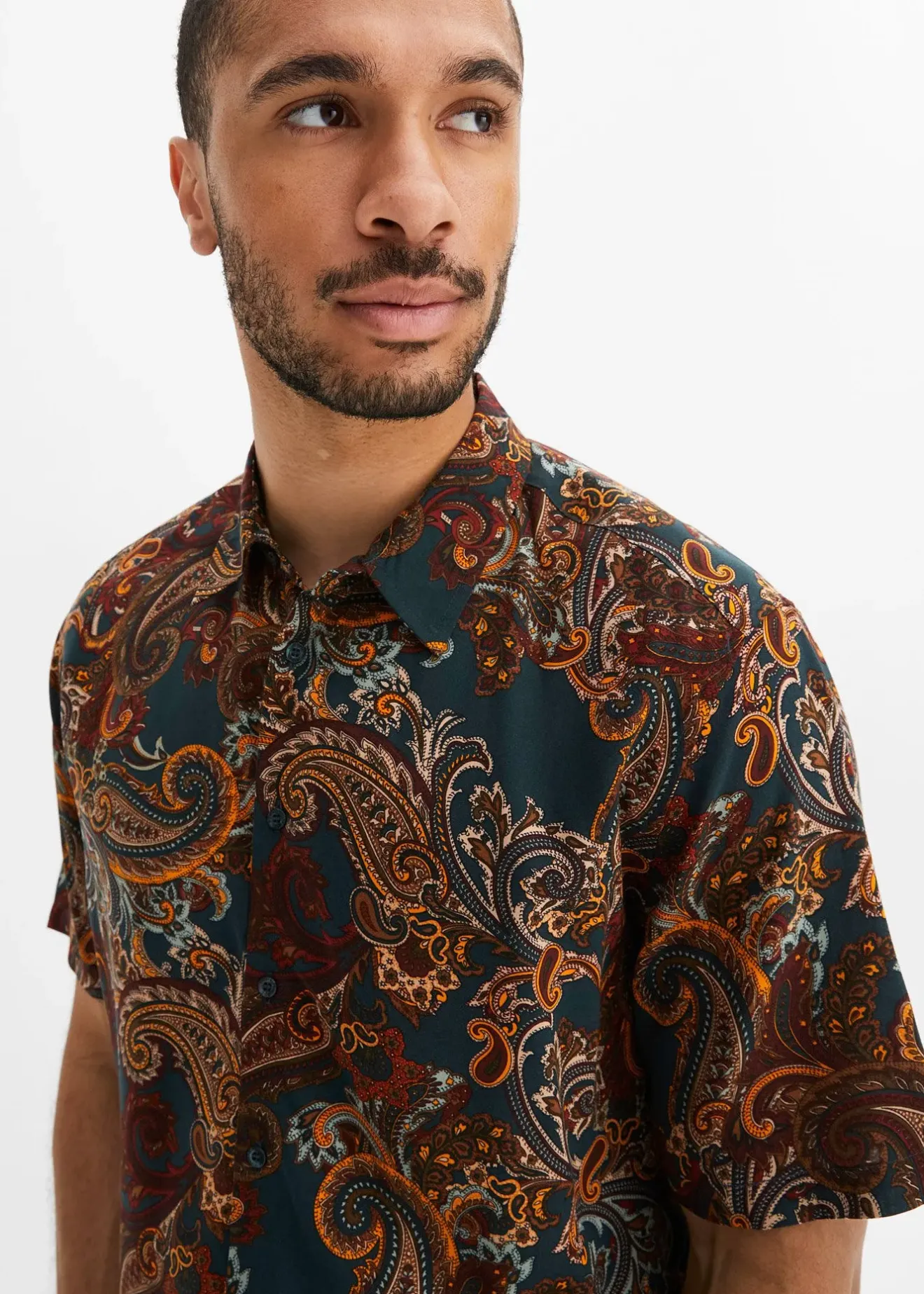 Homme bonprix Chemises|Chemise manches courtes en viscose