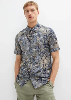 Homme bonprix Chemises|Chemise manches courtes en matière estivale légère