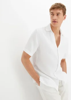 Homme bonprix Chemises|Chemise manches courtes en mousseline