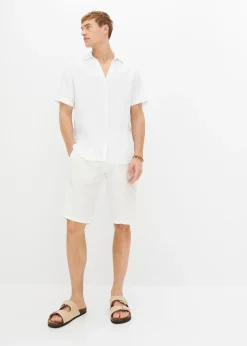 Homme bonprix Chemises|Chemise manches courtes en mousseline