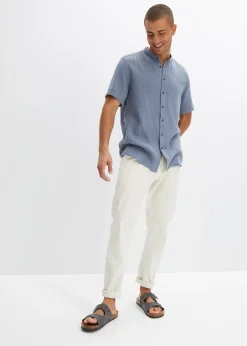 Homme bonprix Chemises|Chemise manches courtes en gaze de coton