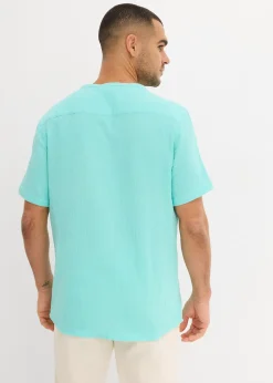 Homme bonprix Chemises|Chemise manches courtes en gaze de coton